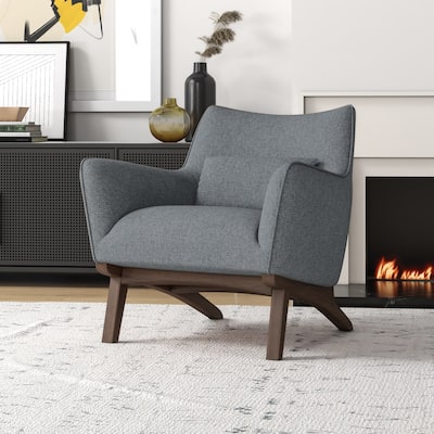 Clarissa Mid Century Modern Luxury Fabric Accent Comfy Wide Armchair