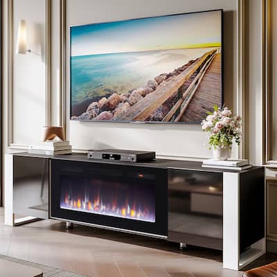 70" Modern Entertainment Center with 36" Fireplace