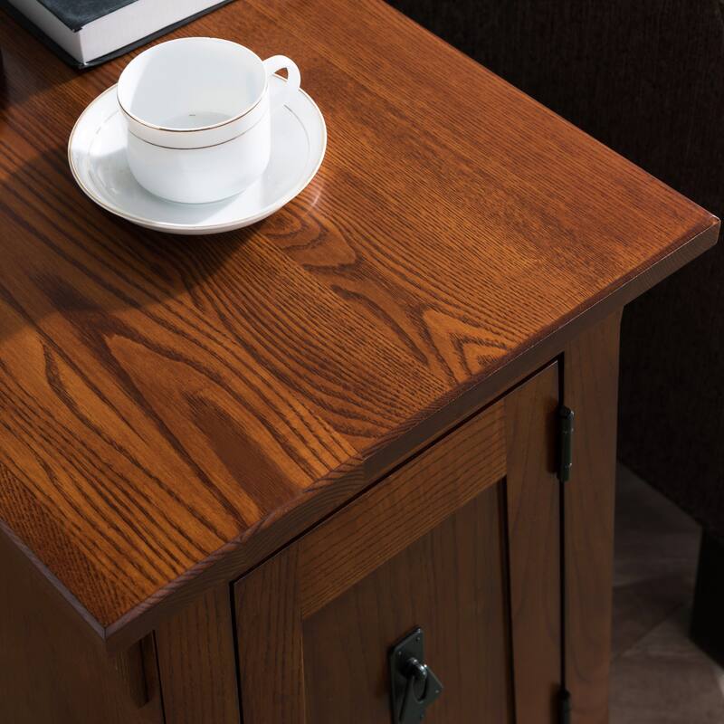 Leick Home Traditional Solid Wood Mission Cabinet End Table