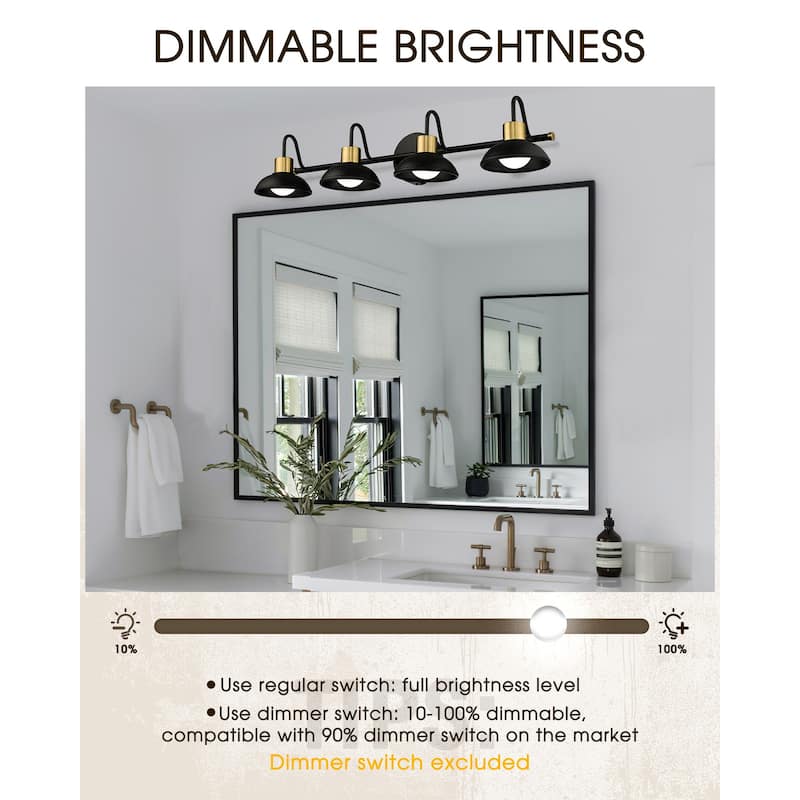 3/4/5 Light 15W LED Gooseneck Black Bathroom Vanity Light