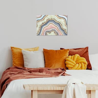 Wynwood Studio Canvas Abstract Modern Shapes White and Eggshell Glam Wall Art Canvas Print