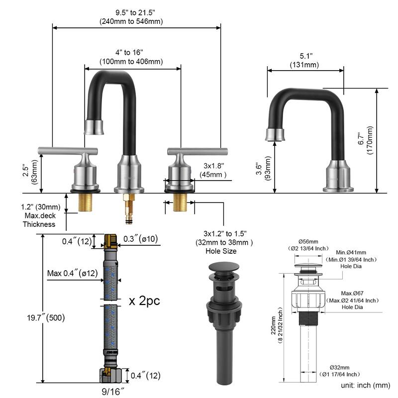 WOWOW Double Handle 8 in. Widespread Bathroom Sink Faucet