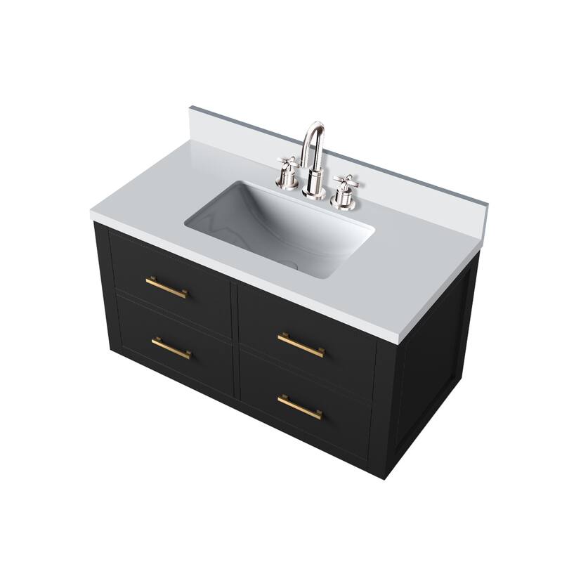 Castor Bath Vanity with Quartz Top, Sink and Faucet