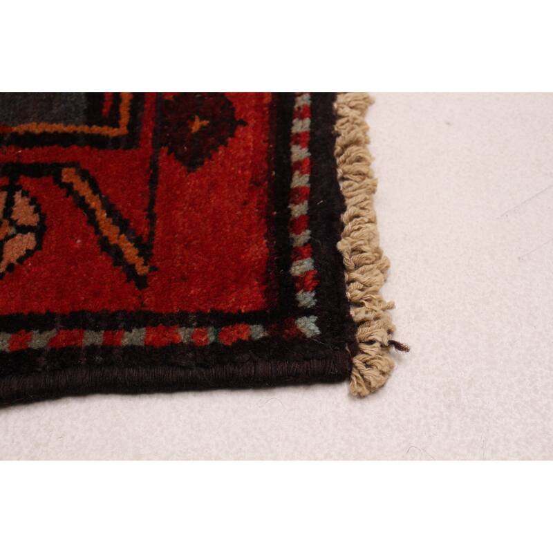 ECARPETGALLERY Hand-knotted Andelz Black, Red Wool Rug - 3'9 x 9'5