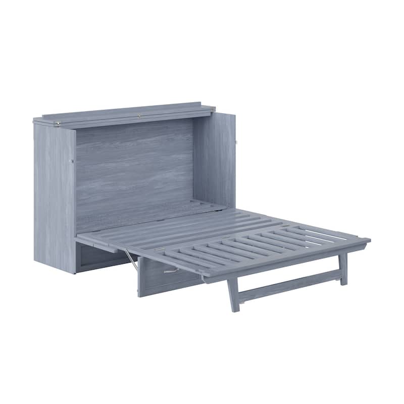 Murphy Bed Chest Driftwood - Space Saving Bed with Storage - Furniture