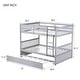 preview thumbnail 8 of 10, Full Size Rubberwood Bunk Bed with Pull-Out Trundle, Convertible to Two Separate Beds, Safety Guardrails and Ladder Included