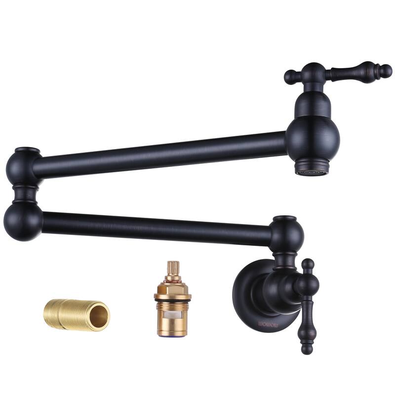 WOWOW Wall Mounted Pot Filler Faucet with Double Joints - Oil Rubbed Bronze