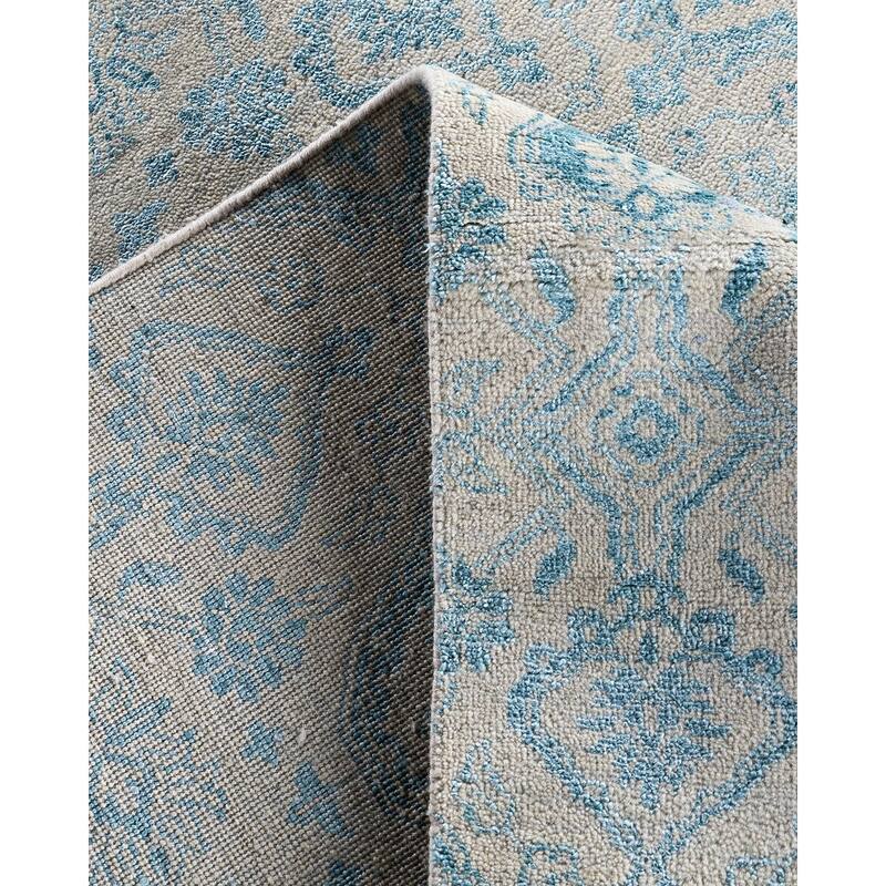 Ikat One-of-a-Kind Hand-Knotted Area Rug, Ivory - 9' 0" x 12' 2"