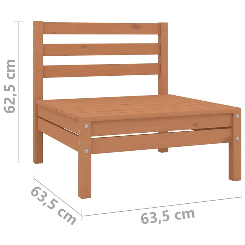 vidaXL Solid Wood Pine Patio 2-Seater Sofa Outdoor Furniture Multi Colors - 25" x 25" x 24.6"