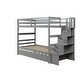 preview thumbnail 6 of 7, Twin Over Twin Bunk Bed with Twin Trundle and Stairway Storage, Sturdy Pinewood Frame