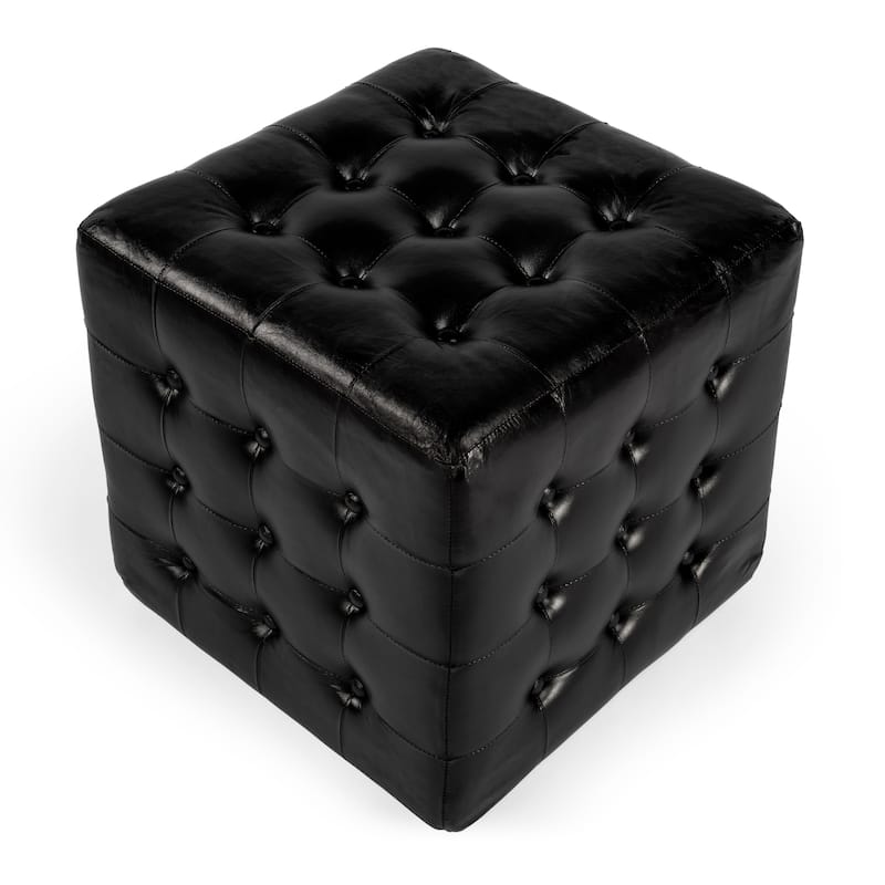 Leon Leather Ottoman