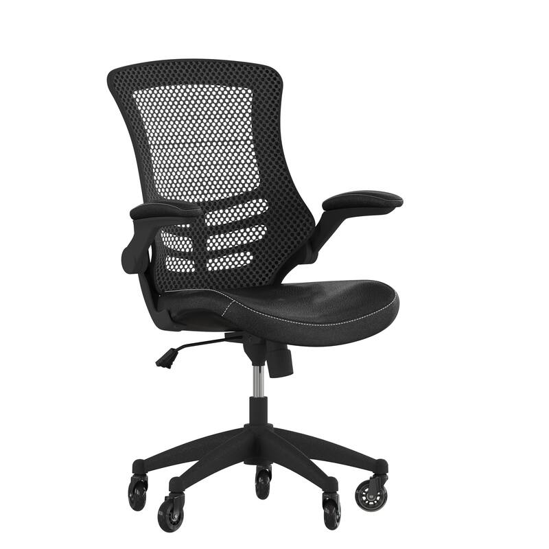 Ergonomic Swivel Task Chair with Roller Wheels & Flip Up Arms