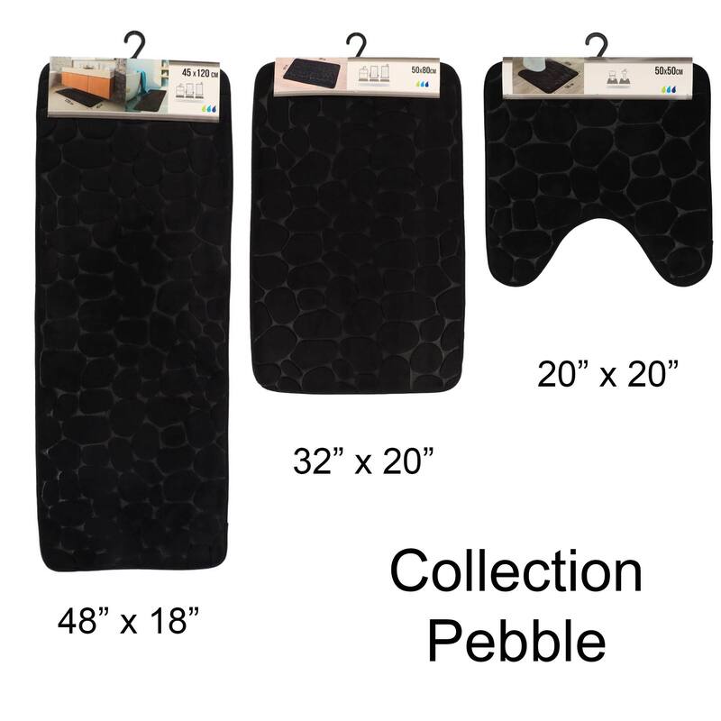 Contour Bath Rug Memory Foam Mat 3D Pebble 20L x 20W