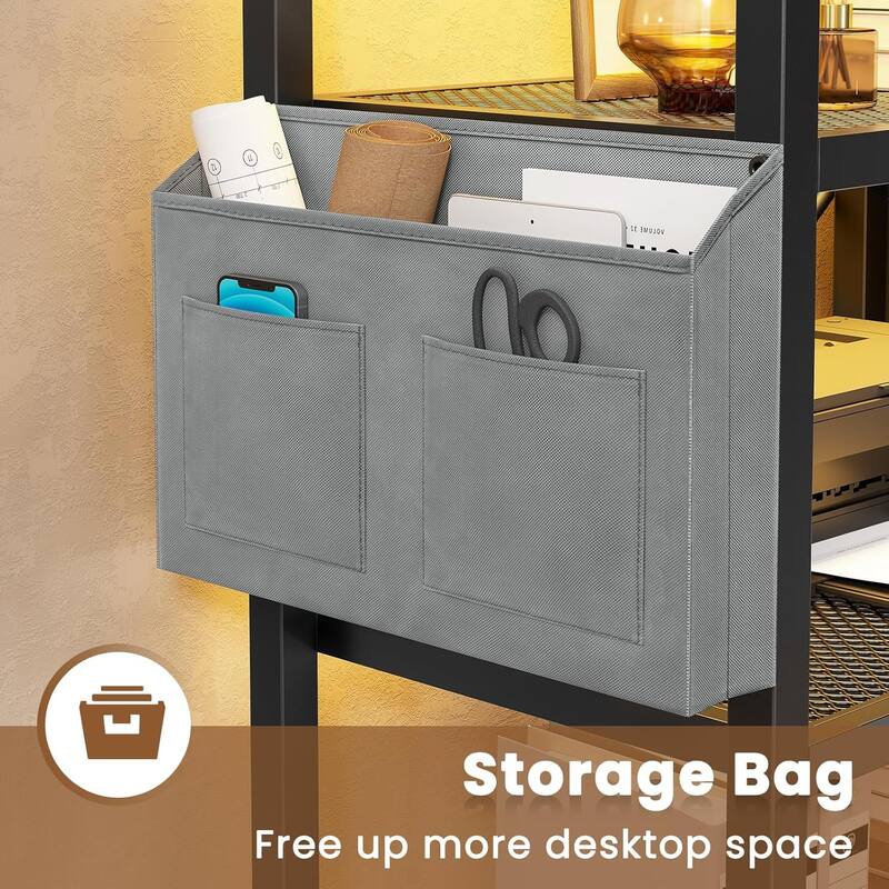 2 Drawer File Cabinet Filing Cabinet Letter Legal Power Strip LED Lights Lock Open Shelf