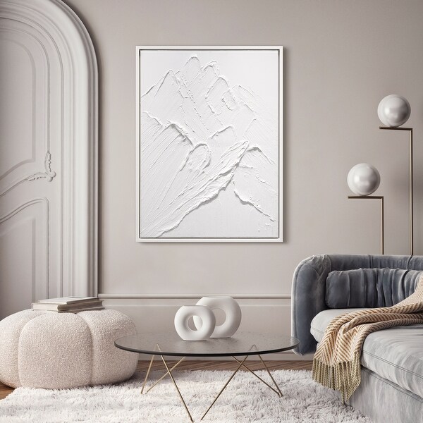 Mountain Serenity II Heavily Textured Hand Painted White