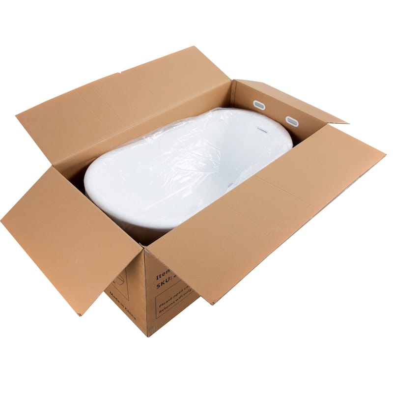 55"/59"/63"/67" Acrylic Freestanding Soaking Bathtub with Drain