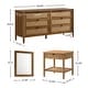 preview thumbnail 13 of 36, Roundhill Furniture Vichy 6-Piece Rattan Bedroom Set with Upholstered Bed, Dresser, Mirror, 2 Nightstands, and Chest