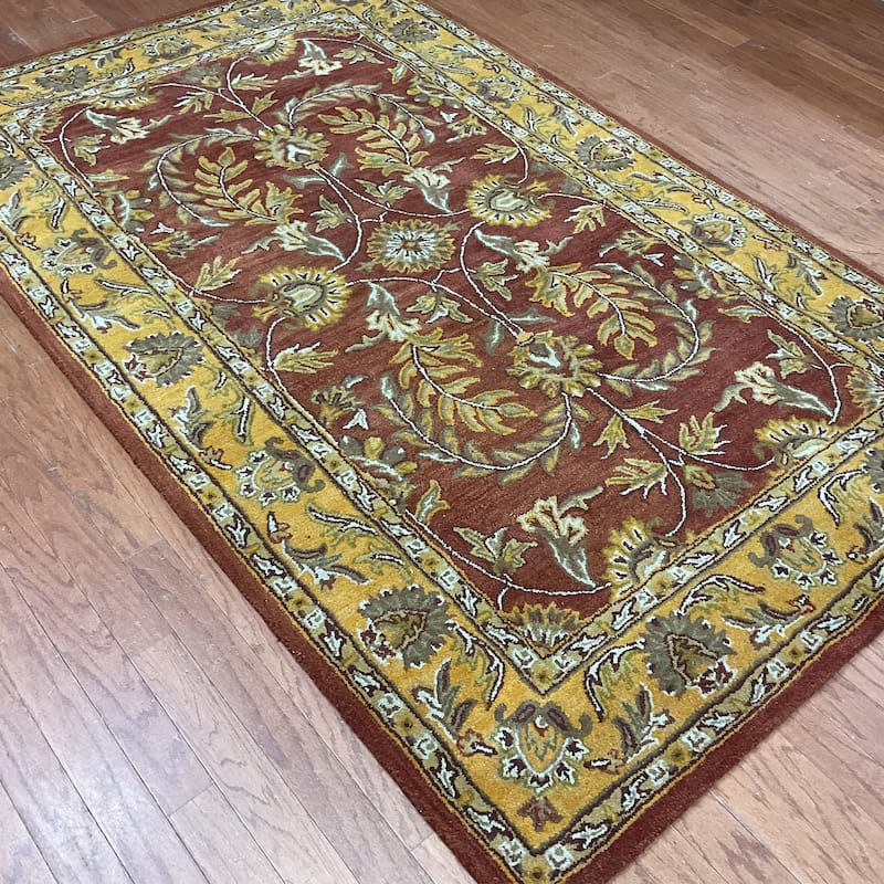HERAT ORIENTAL Handmade Kashan Wool Rug - 5' x 8'