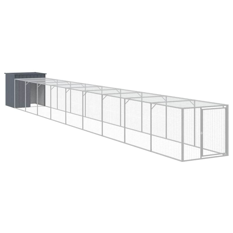vidaXL Chicken Cage with Run Light Gray/Anthracite multisize Galvanized Steel