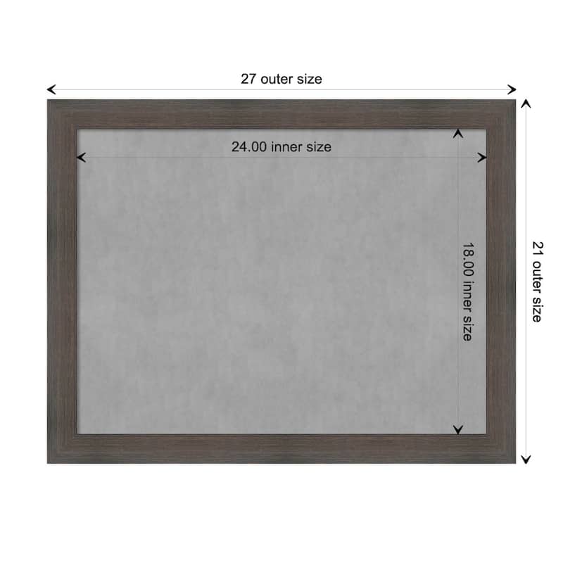 Amanti Art Hardwood Chocolate Narrow Framed Magnetic Board - Board Size 24x18