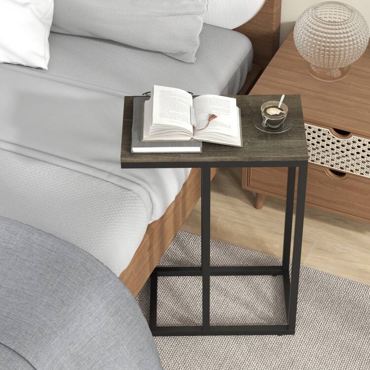 Metal Frame C End Table for Living Room Bedroom or Small Space