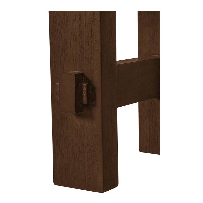 NADAAL STUDIOS Zirelle Outdoor Bench, Traditional Slatted Top, FSC Certified Solid Teak, Seats 3-4, Brown