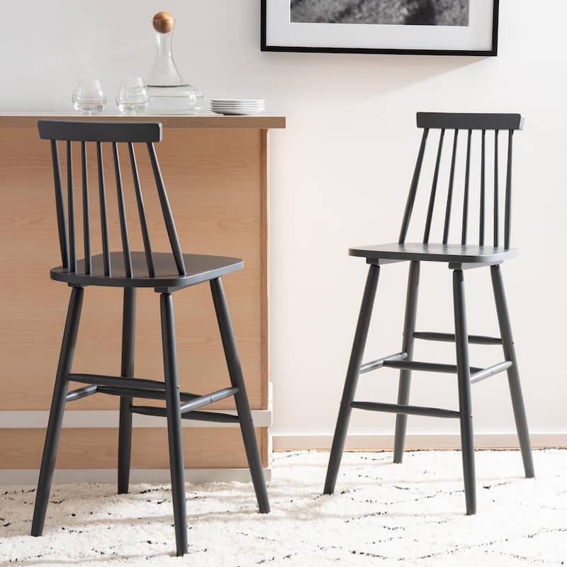SAFAVIEH Beaufort 30-in. Spindle Farmhouse Bar Stools (Set of 2) - 19"W x 21"D x 45"H