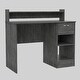 preview thumbnail 1 of 5, 40-Inch Wide Writing Desk with One Drawer, Hutch, and Open Shelf Storage Grey