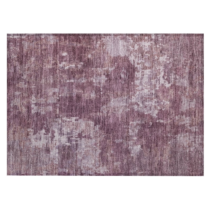 Machine Washable Indoor/ Outdoor Ombre Abstract Chantille Rug