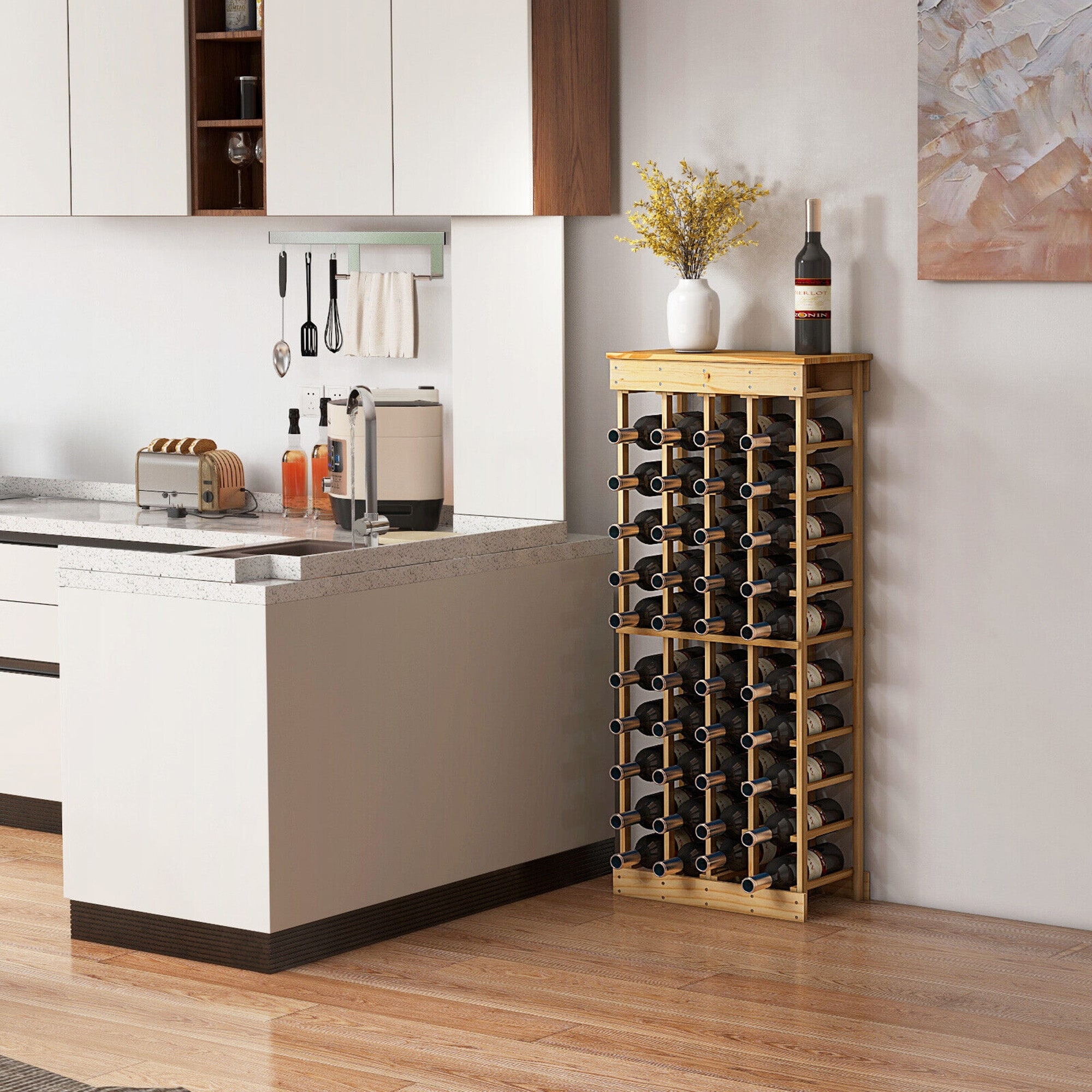 Floor Standing Wine Skinny Wine Rack Floor Tall Wine Storage