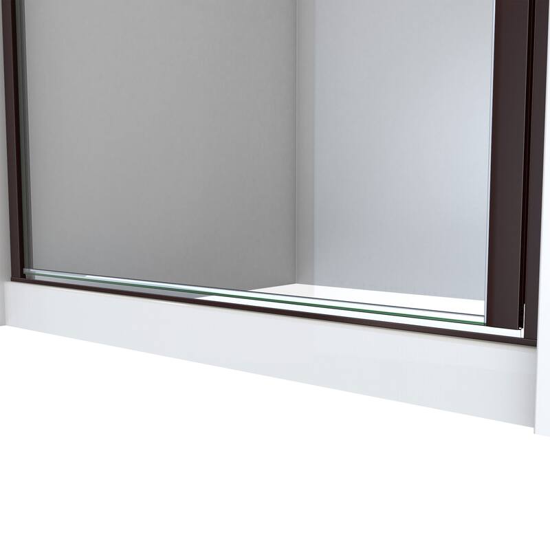 DreamLine Alliance Swing BG 28 in. W x 66 in. H Semi-Frameless Swing Shower Door in Oil Rubbed Bronze and Clear Glass