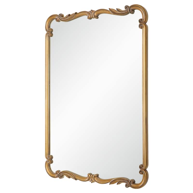 Porch & Den Antique Gold Decorative Victorian Wall Mirror