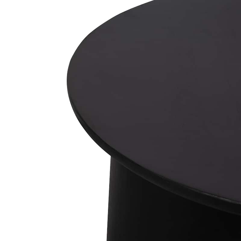 Sagebrook Home Modern Round Wood Black 32" Minimalist Coffee Table - 32" x 32" x 15"