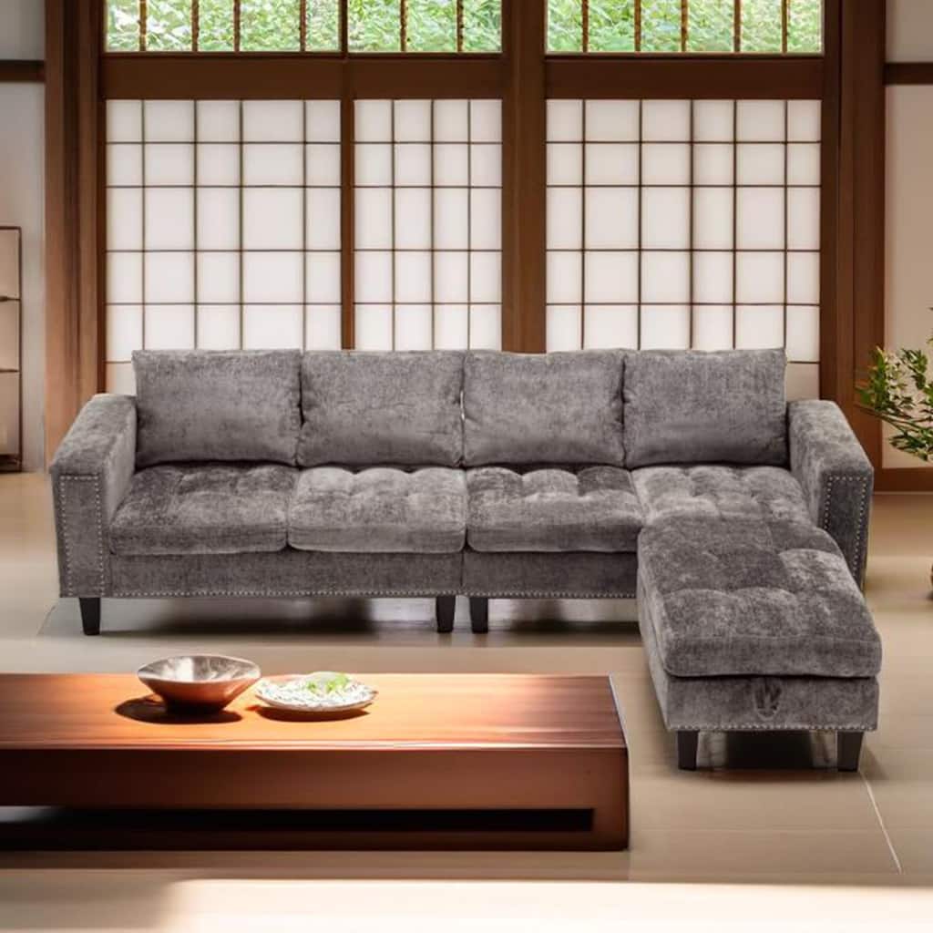 5 Seat Modular Sofa with Storage Ottoman