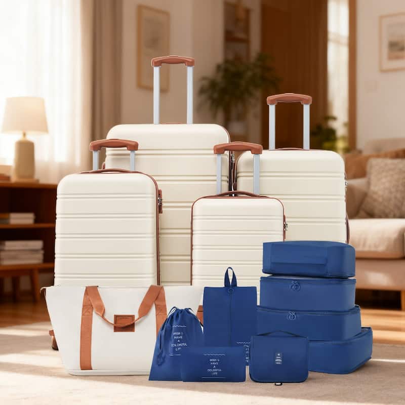 Hardshell Luggage Sets 4 pcs + Bag Spinner Suitcase with TSA Lock Lightweight-16IN 20IN 24IN 28IN Luggages