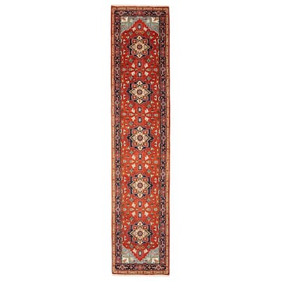 ECARPETGALLERY Hand-knotted Serapi Heritage Red Wool Rug - 2'7 x 11'11