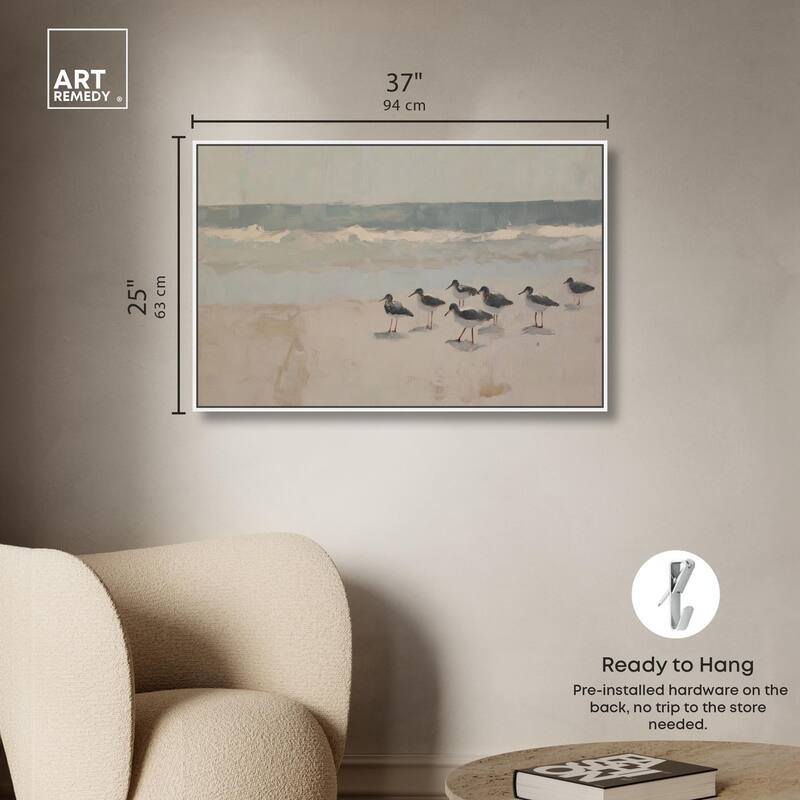 Seagulls at the Beach II Canvas by Art Remedy