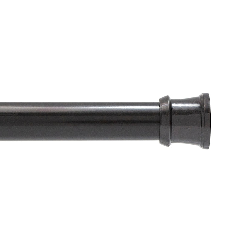 Kenney Twist & Fit No Tools Camlock Tension Shower Curtain Rod, 42-72" - Black