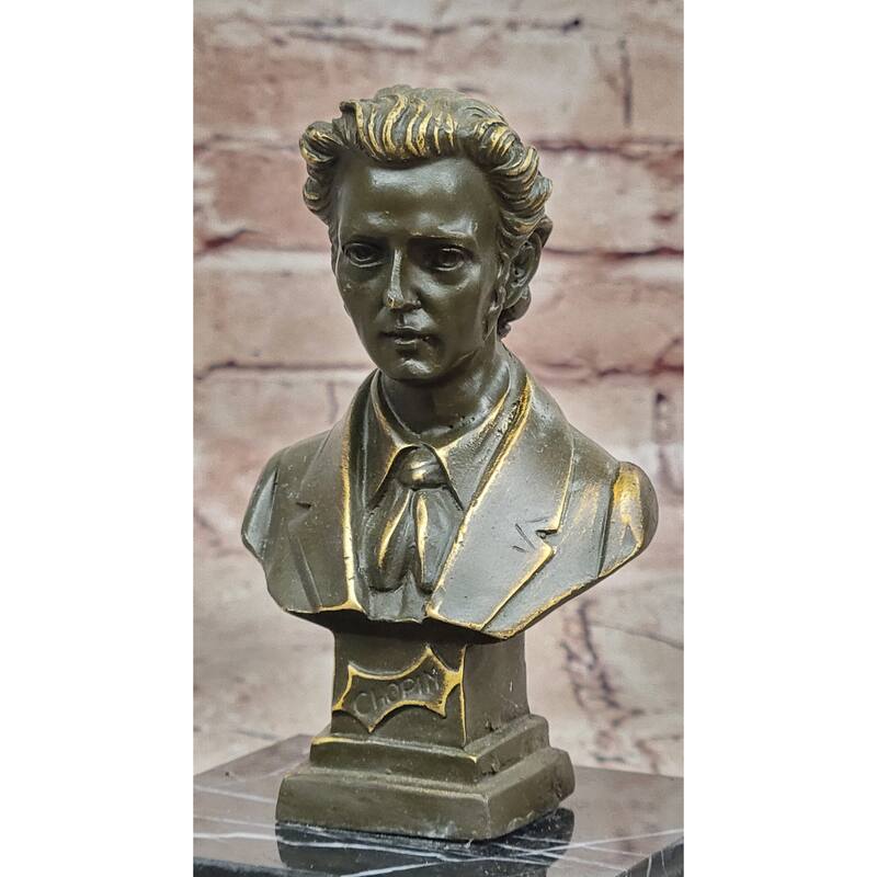 Frédéric Chopin Bronze Bust Sculpture - Romantic Composer Music Art