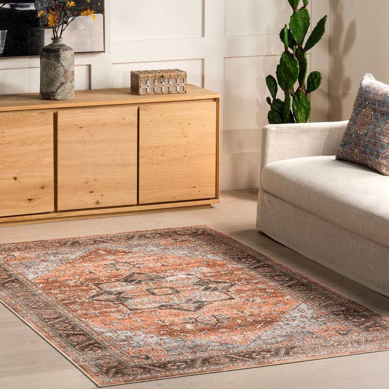 Nuloom Wrenley Medallion SplashGuard Machine Washable Area Rug