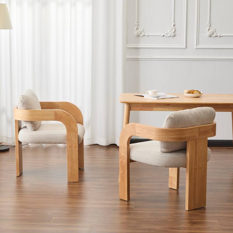 Christopher Knight Home - Seraphina Rubber Wood Dining Chair with Pillow Back(Set of 2)