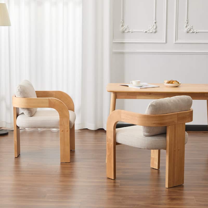 Upholstered Arm Chair Dining Chairs (Set of 2)