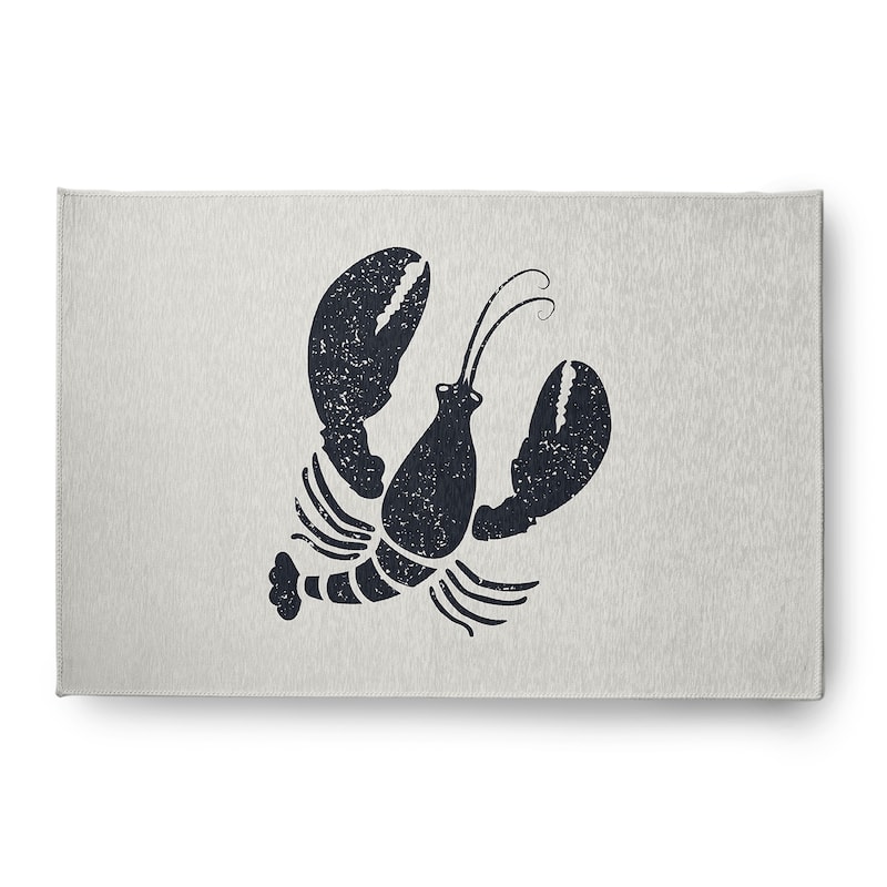 Lobster Nautical Indoor/Outdoor Rug - Shark Blue - 4' x 6'