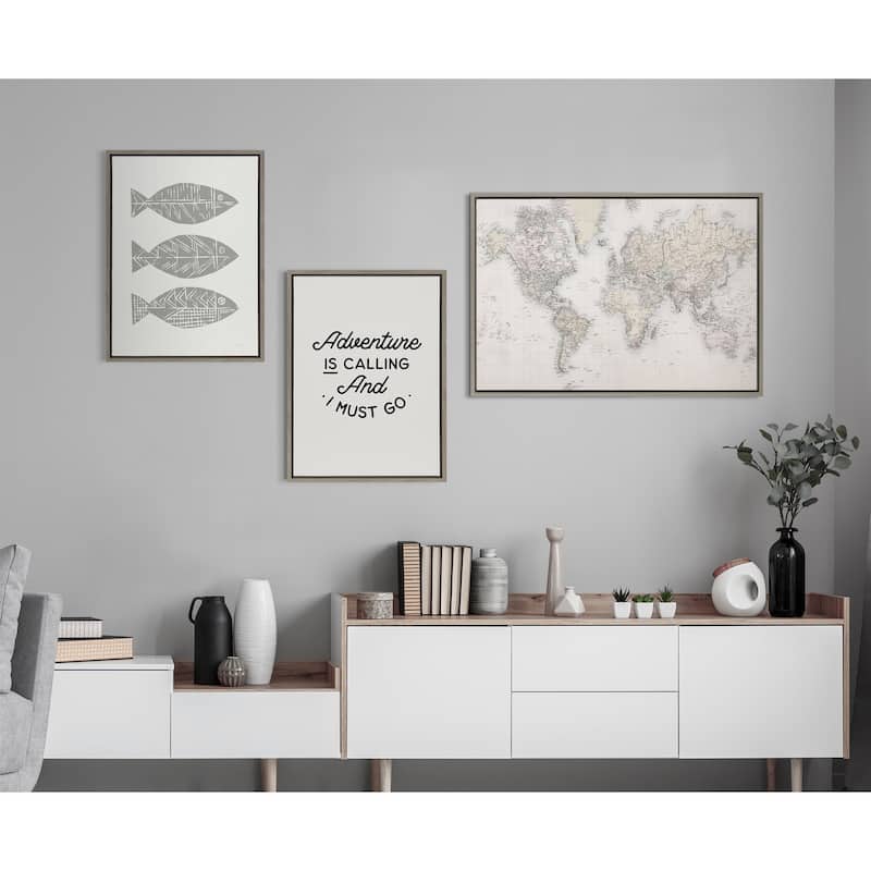 Kate and Laurel Sylvie World Map Canvas by The Creative Bunch Studio