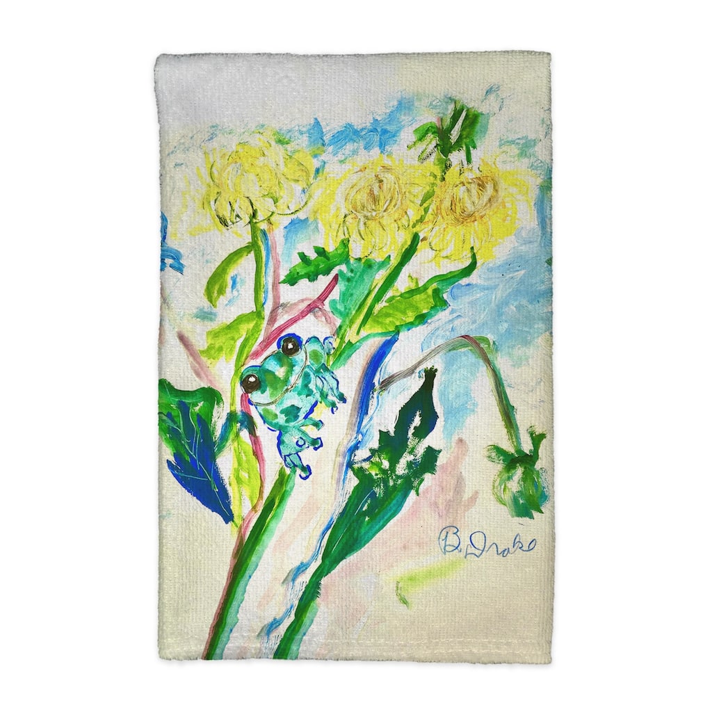 Frog & Flowers Kitchen Towel - 16x25