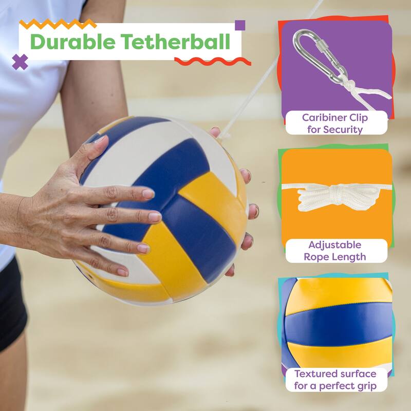 Portable Tetherball Complete Outdoor Game Set by Hey! Play!
