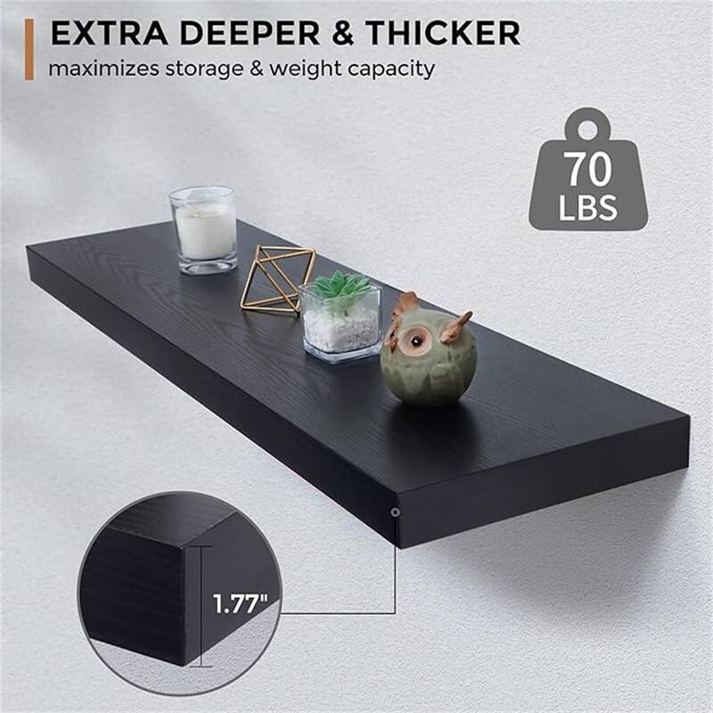 Floating Shelves - 2 Pack 9 Inch - 9"D x 24"W x 1.6"H