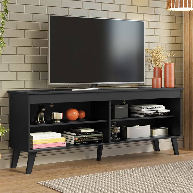 Madesa TV Stand Unit with 4 Shelves and Cable Management for 55, 65 Inch Media Modern Entertainment Center - 53 inches