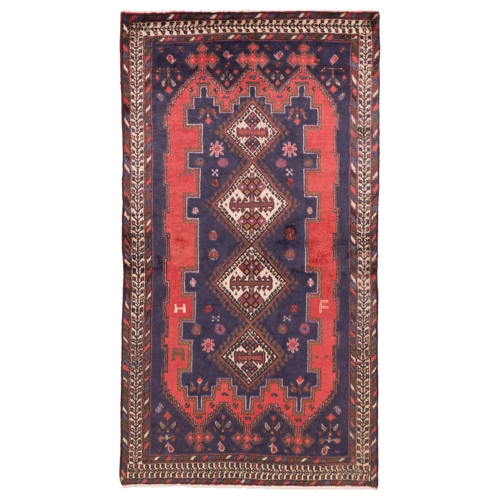 ECARPETGALLERY Hand-knotted Konya Anatolian Navy Wool Rug - 3'8 x 6'9