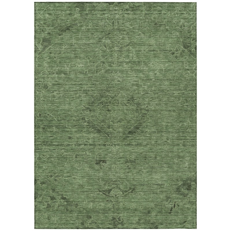 Machine Washable Indoor/ Outdoor Vintage Traditional Chantille Rug